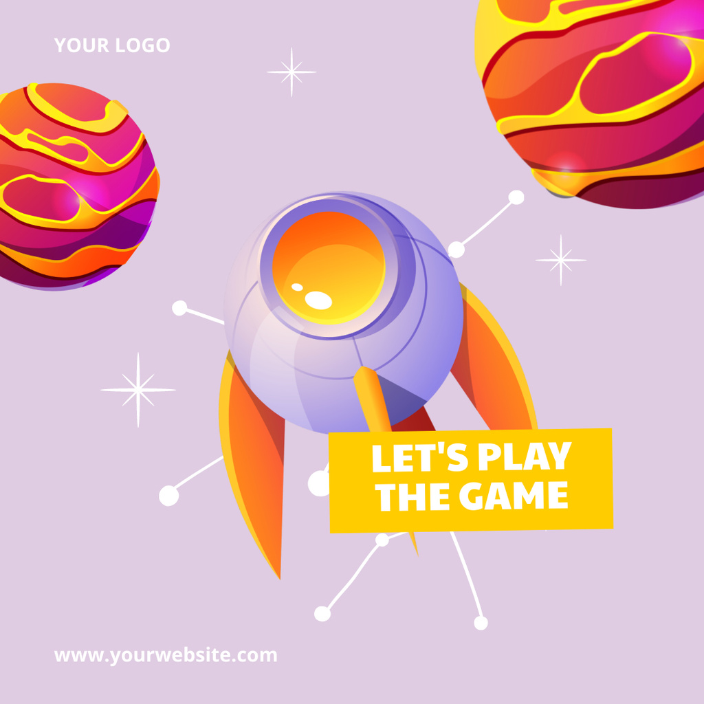Designvorlage Let's Play The Game für Instagram