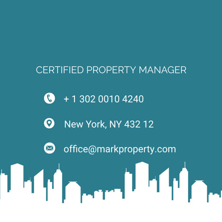 Property Manager Services Offer Square 65x65mm – шаблон для дизайну