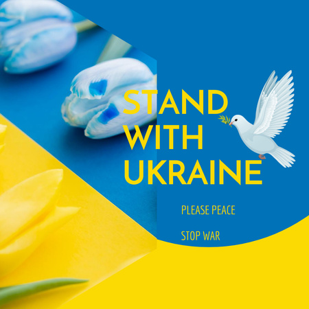 Phrase to Stand with Ukraine Instagram Design Template