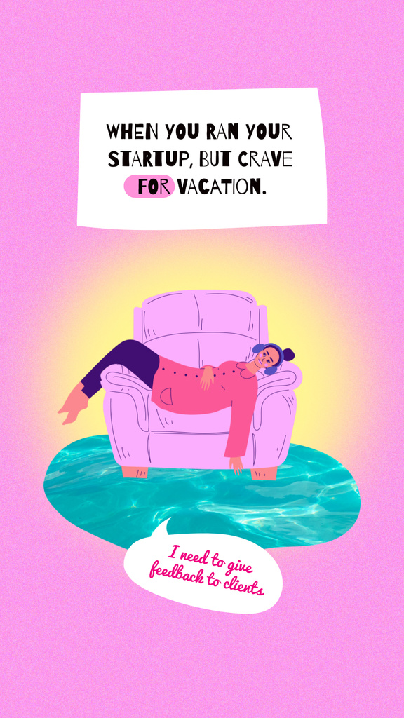 Platilla de diseño Funny Joke with Tired Woman in Chair Instagram Story