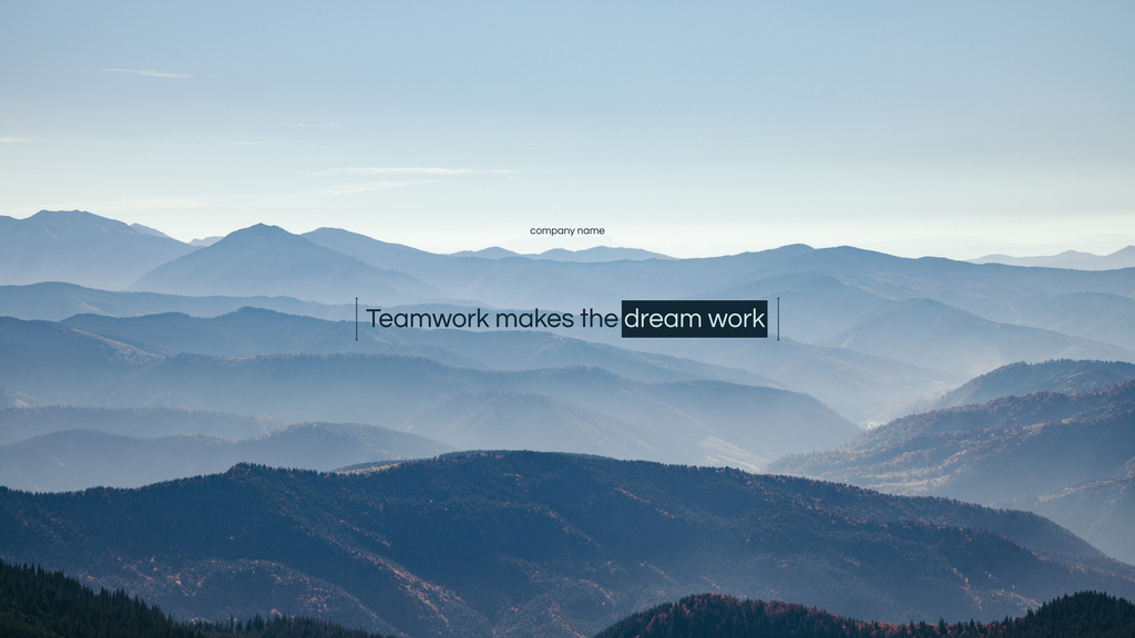 Szablon projektu Phrase about Teamwork with Beautiful Mountain Landscape Youtube