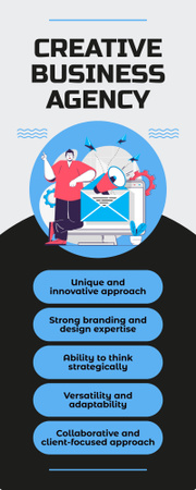 Перечень услуг агентства креативного бизнеса Infographic – шаблон для дизайна