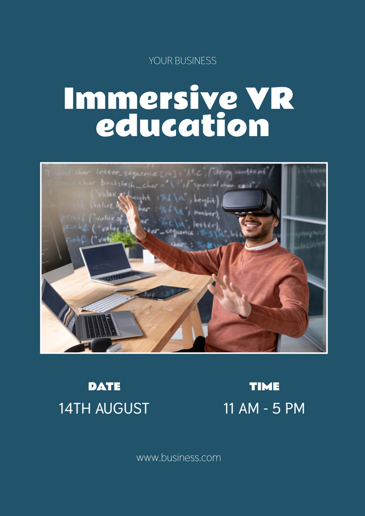 Designvorlage VR Education Announcement für Poster