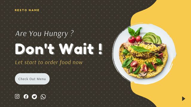 Restaurant Promotion with Delicious Food  Title Design Template