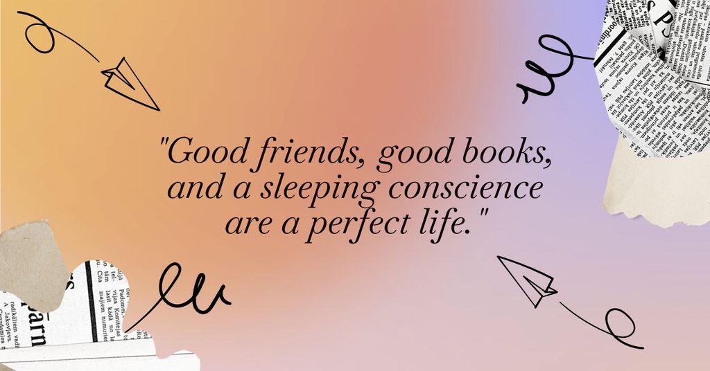 Designvorlage Inspirational Quote About Friendship And Books für Facebook AD