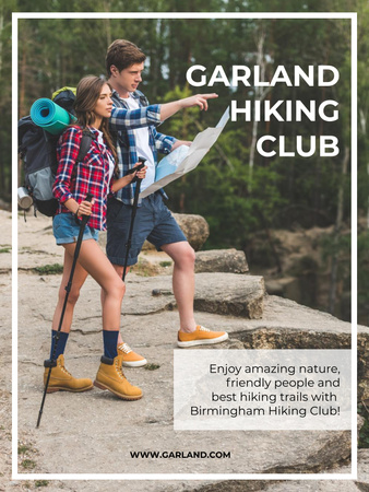 Plantilla de diseño de Garland hiking club meeting poster Poster US 