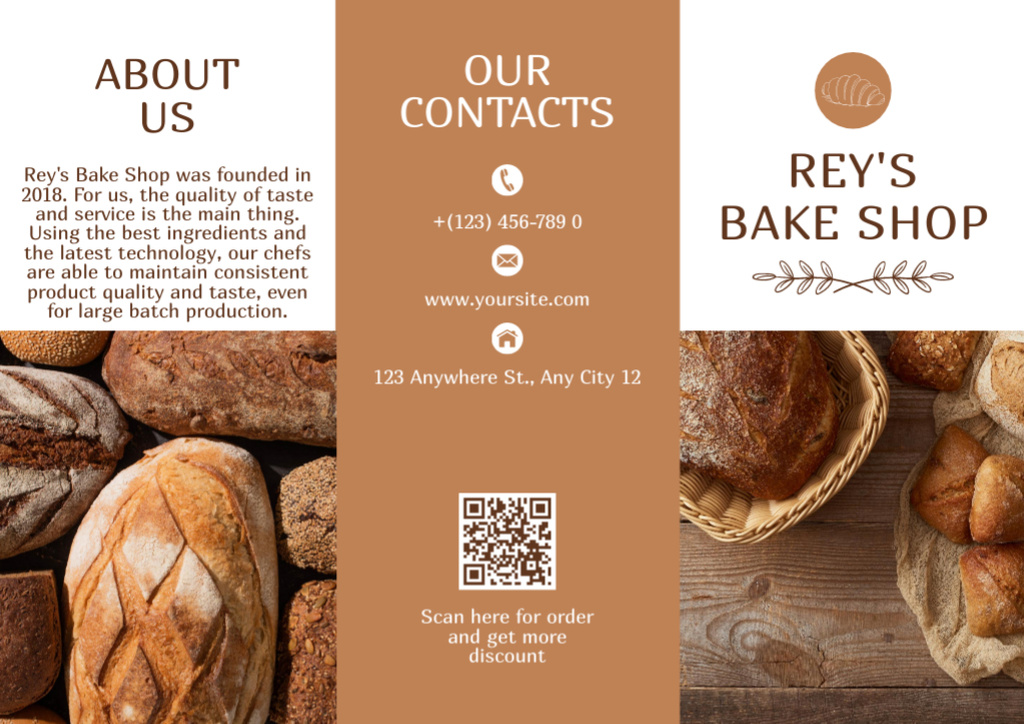 Bread and Desserts in Bake Shop Brochure tervezősablon