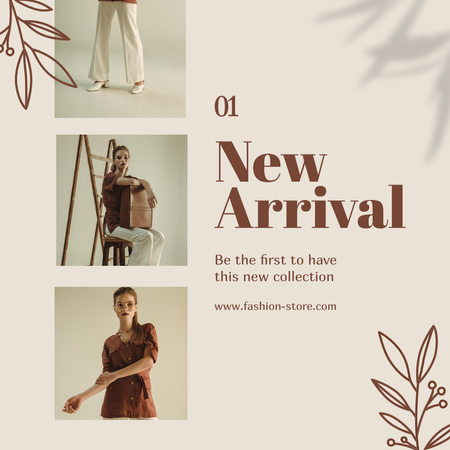 Fashion Ad with Girl in Elegant Outfit Instagram tervezősablon