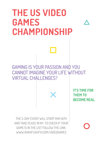 Video games Championship Poster US Design Template