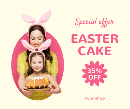 Easter Cake Discount Facebook Design Template