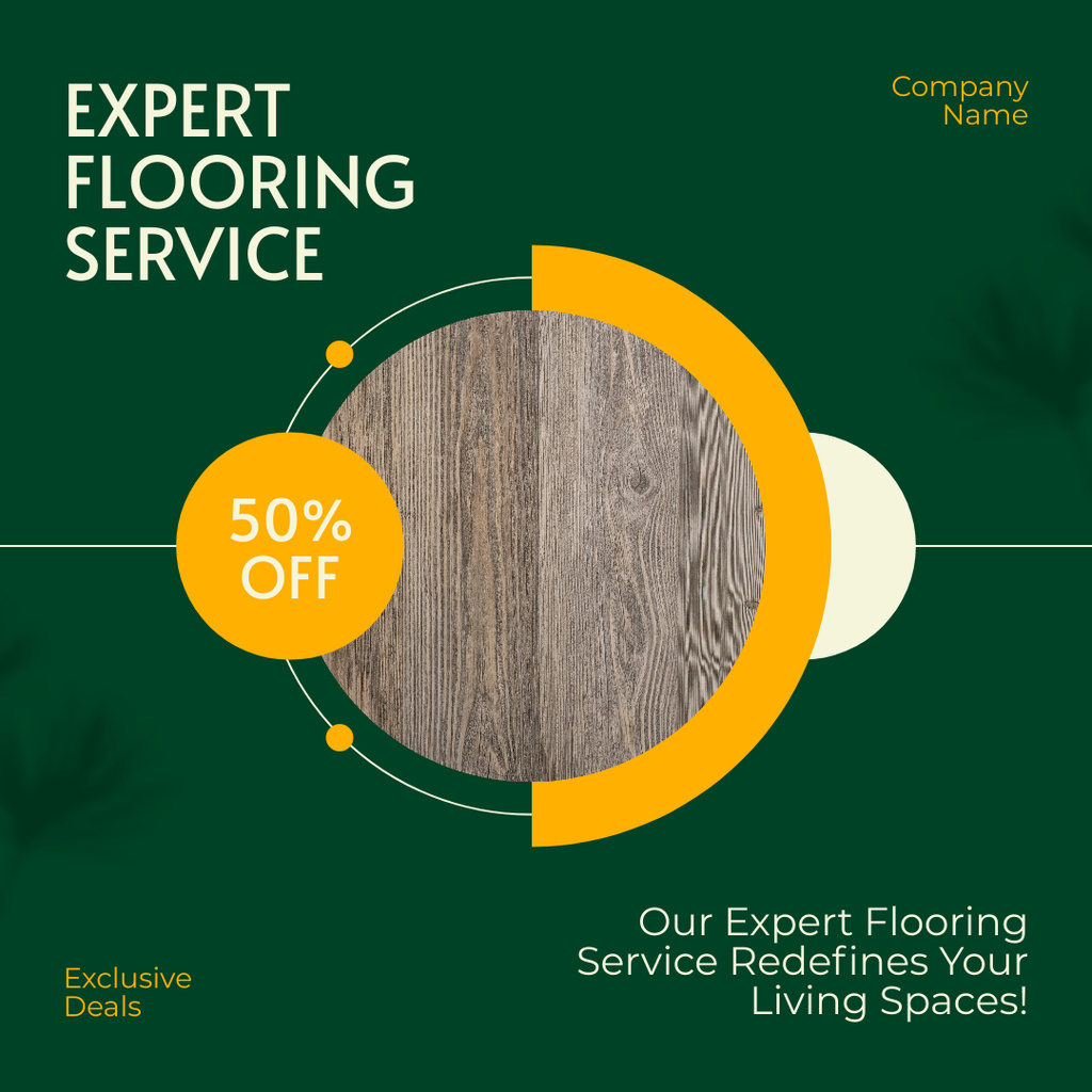 Discount Offer on Expert Flooring Service Instagram AD Design Template