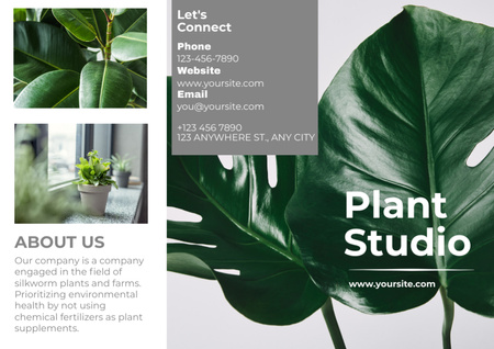 Colagem de anúncios do Plant Studio Brochure Modelo de Design