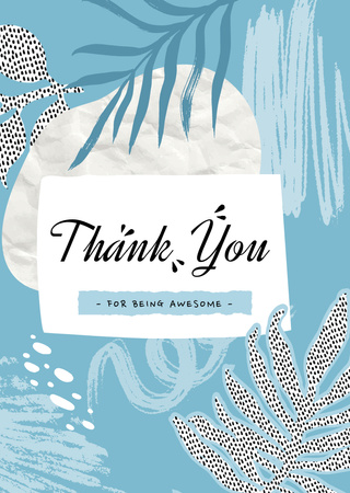 Thankful Phrase With Creative Leaves Illustration Postcard A6 Vertical Design Template