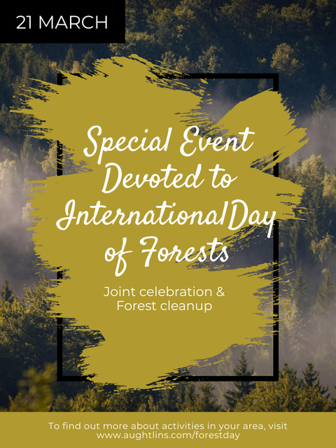 Ontwerpsjabloon van Poster US van International Day of Forests Event with Tall Trees