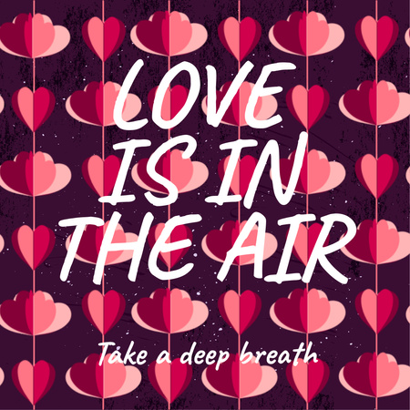 Plantilla de diseño de Romantic Date garland with Hearts for Valentine's Day Animated Post 