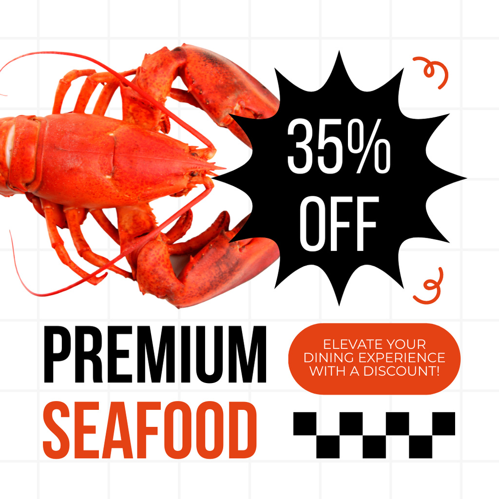 Ontwerpsjabloon van Instagram van Discount Offer on Premium Seafood