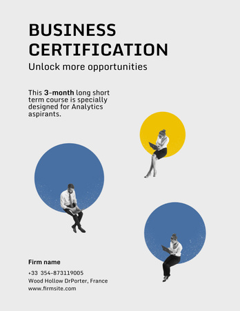 Business Certification Course Ad Poster 8.5x11in Design Template