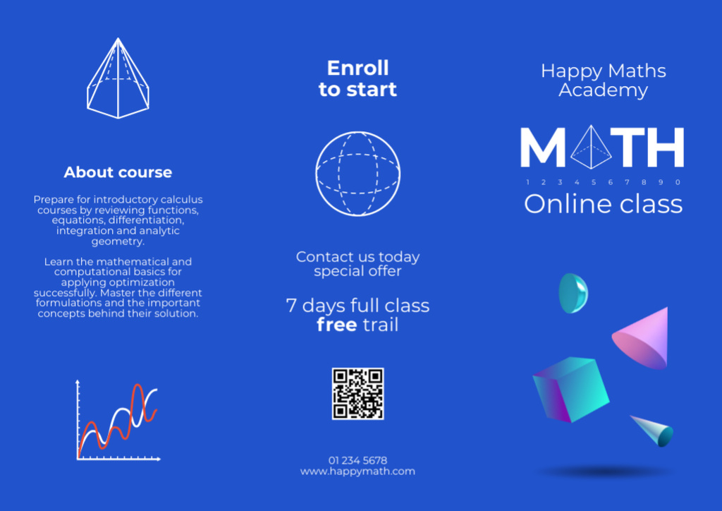 Offering Online Courses in Mathematics Brochure – шаблон для дизайна