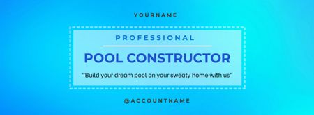 Platilla de diseño Professional Swimming Pool Construction Services Offer Facebook cover