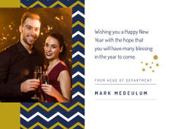 New Year Greeting Man With Champagne Glass