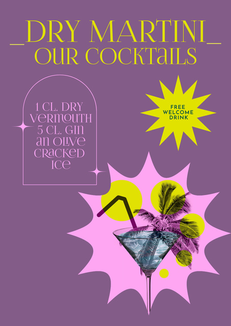 Designvorlage Martini cocktail für Poster