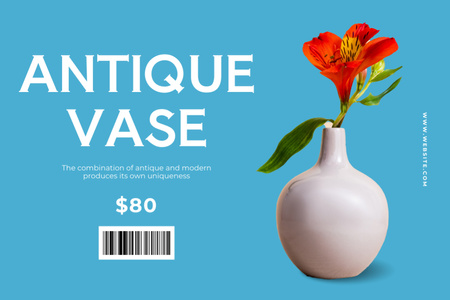 Plantilla de diseño de Antique Vase Retail Label 
