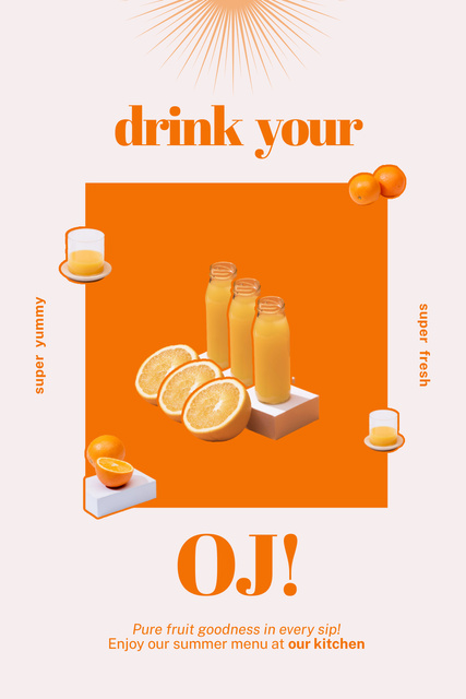 Summer Orange Drinks Pinterestデザインテンプレート