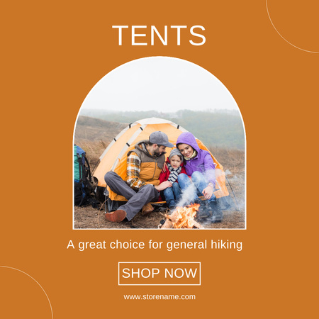 Platilla de diseño Announcement of Tents Huge Sale Instagram