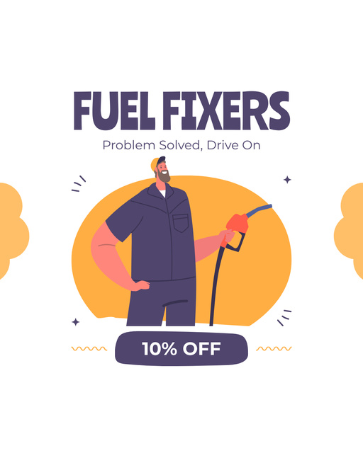 Announcement of Fixed Discount on Fuel Instagram Post Verticalデザインテンプレート