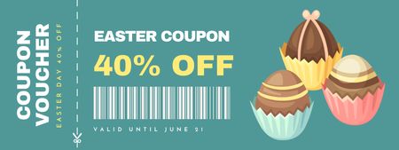 Easter Holiday Deals with Decorated Easter Cupcakes Coupon Tasarım Şablonu