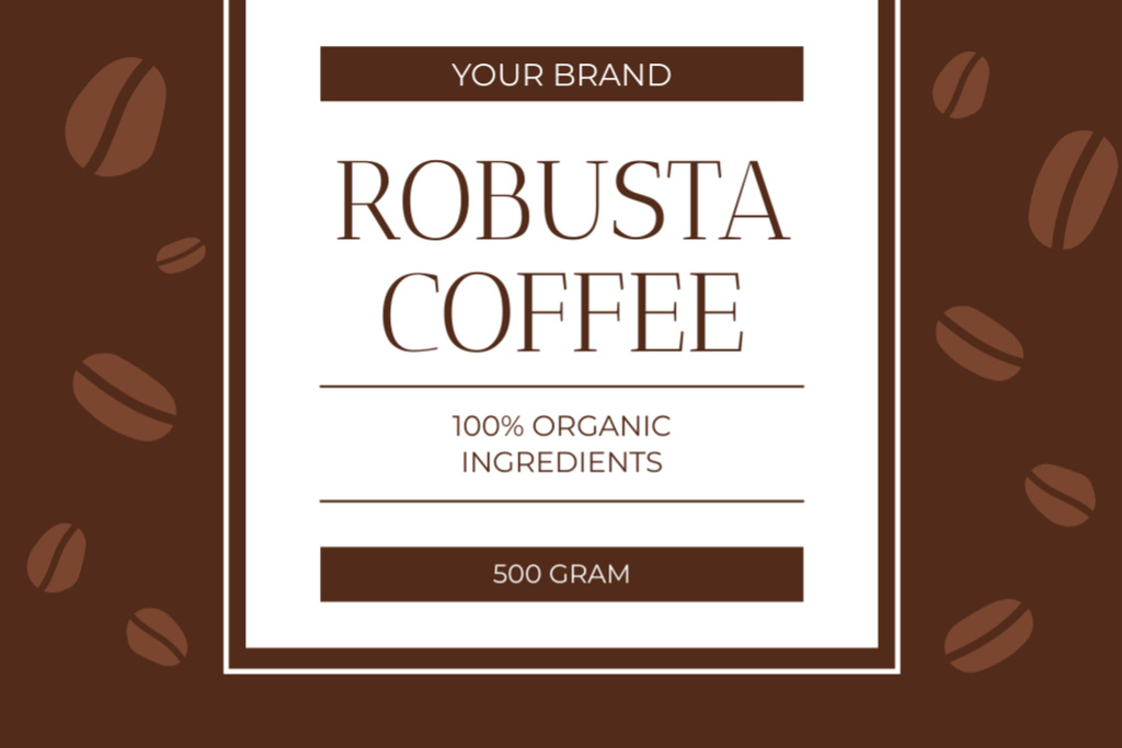 Natural Robusta Coffee Label Design Template