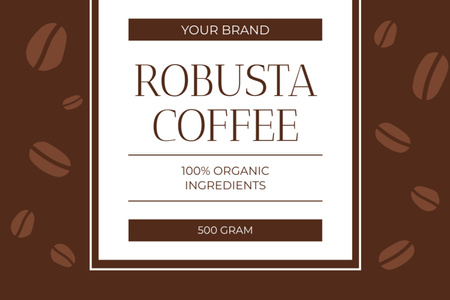 Natural Robusta Coffee Label tervezősablon