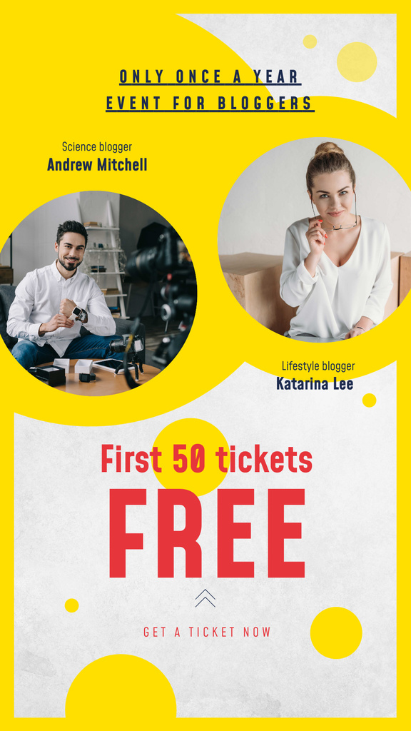 Template di design Event Invitation Young Smiling Man and Woman Instagram Story
