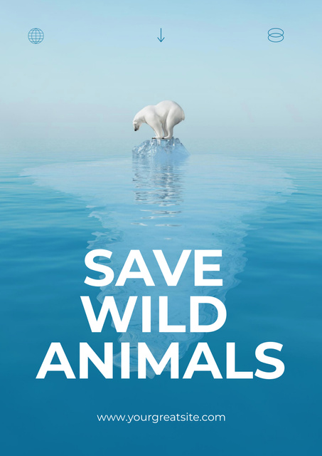 Plastic Pollution Awareness And Appeal To Save Wild Nature Poster – шаблон для дизайну
