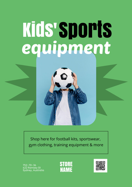 Kids' Sports Equipment Sale Offer Poster Design Template