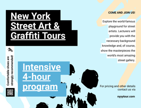 Promoção de turnê de graffiti em padrão abstrato Invitation 13.9x10.7cm Horizontal Modelo de Design