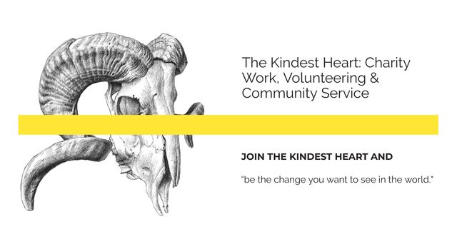 Volunteering & Community Servise Offer wuth Scull Facebook AD Design Template