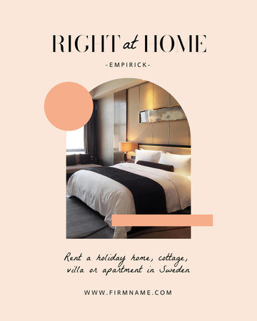 Stylish Bedroom Included in House Rental Offer Poster 16x20in tervezősablon
