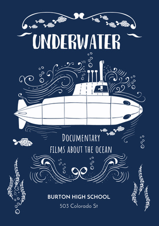 Underwater documentary film Poster Design Template