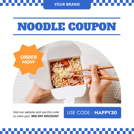 Ontwerpsjabloon van Instagram van Promotie van korting op Noodle Order