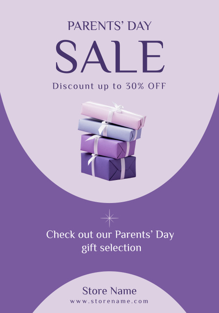 Platilla de diseño Parent's Day Sale with Cute Gifts Poster 28x40in