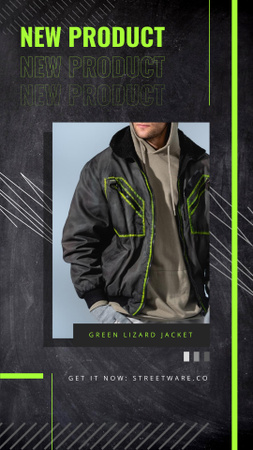 Plantilla de diseño de anuncio de moda con el hombre en chaqueta con estilo Instagram Story 