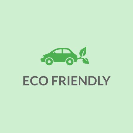 Transport Shop Ad with Ecological Car Logo Modelo de Design