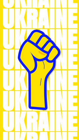 Defend Ukraine Icon on Yellow Instagram Story Design Template
