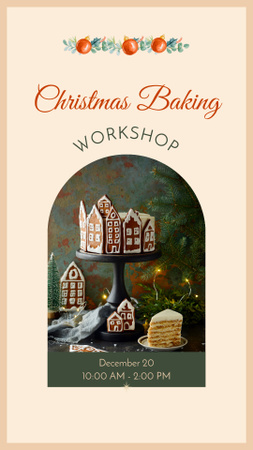 Announcement of Christmas Baking Workshop Event Instagram Video Story Design Template
