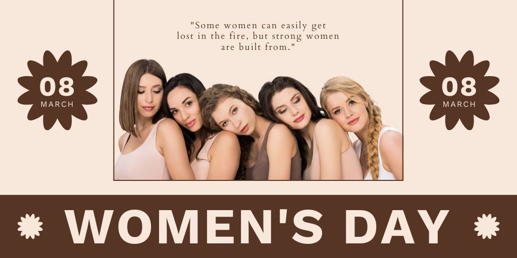 International Women's Day Celebration with Attractive Women Twitter Šablona návrhu