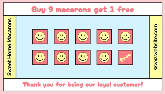 Loyalty Program by Macaroons Retail Business Card US Tasarım Şablonu