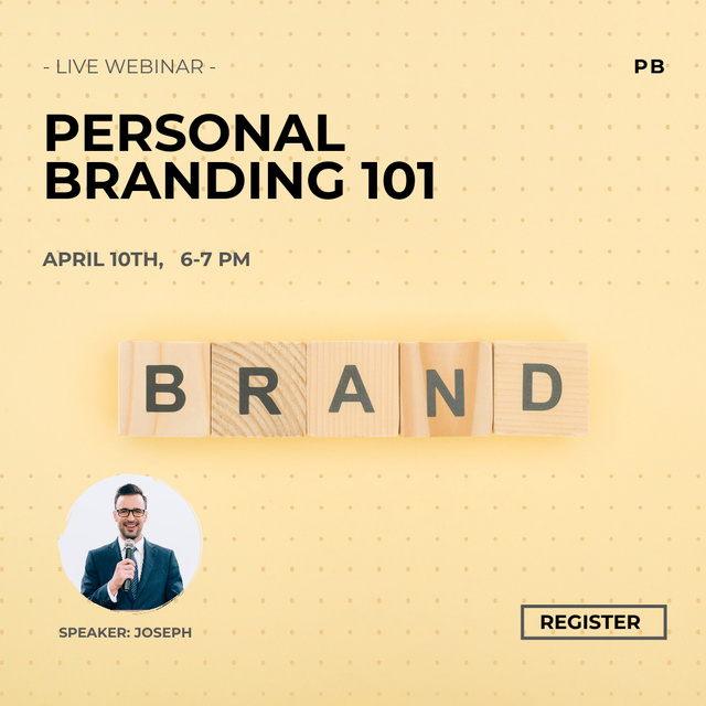 Live Webinar on Personal Branding Instagram Modelo de Design