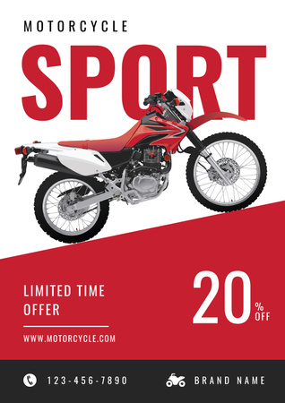 Sport Motorcycles for Sale Poster Šablona návrhu