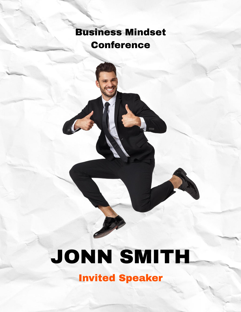 Transformative Business Event Announcement With Excited Speaker Flyer 8.5x11in Design Template